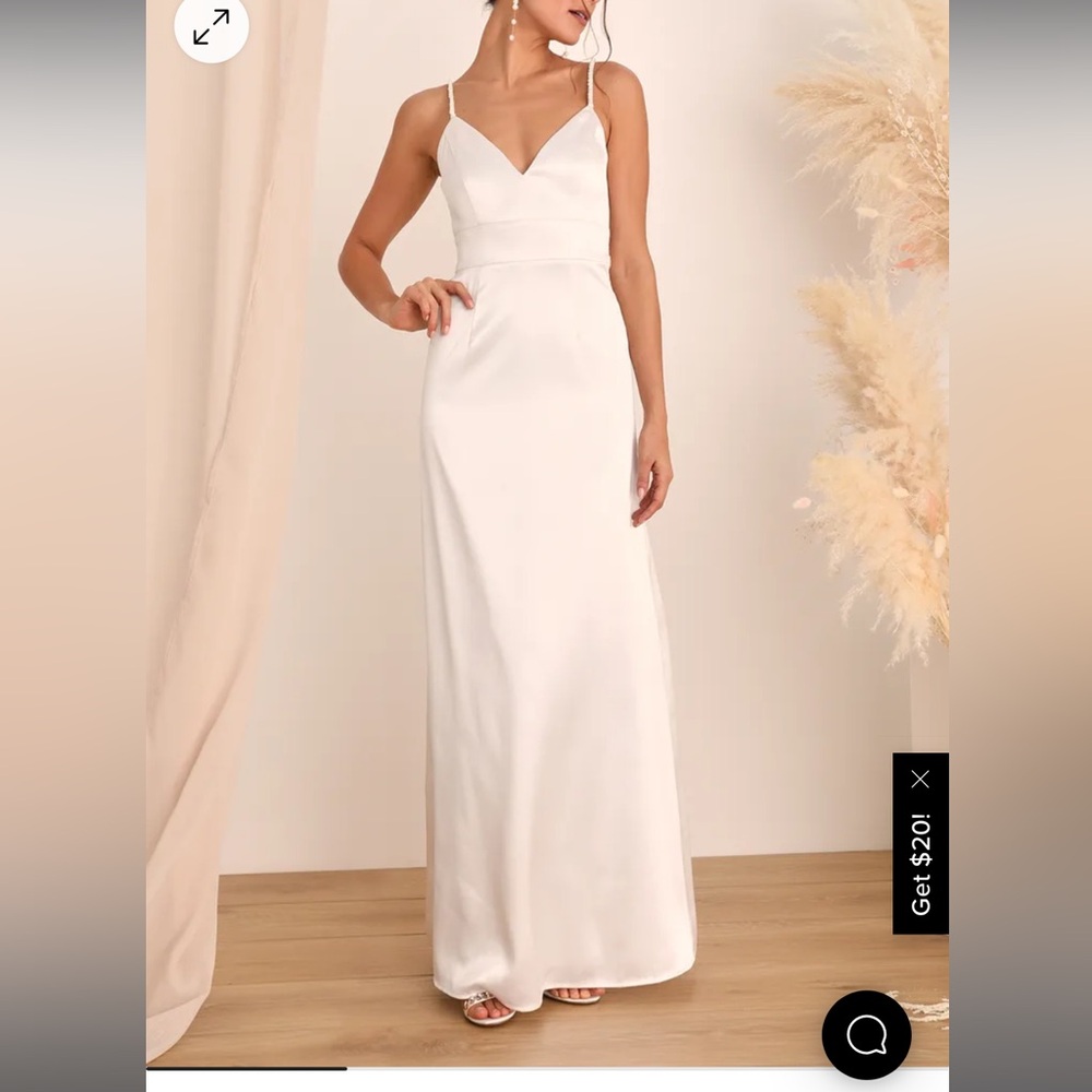 Lulus Ready for Forever white satin dress
